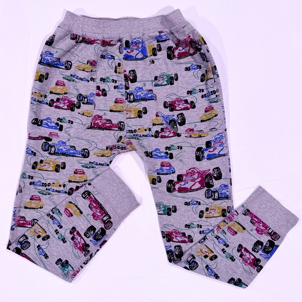 Hanna Andersson Reversible Joggers Boys 12 150 cm Race Cars Grey Pants Relaxed